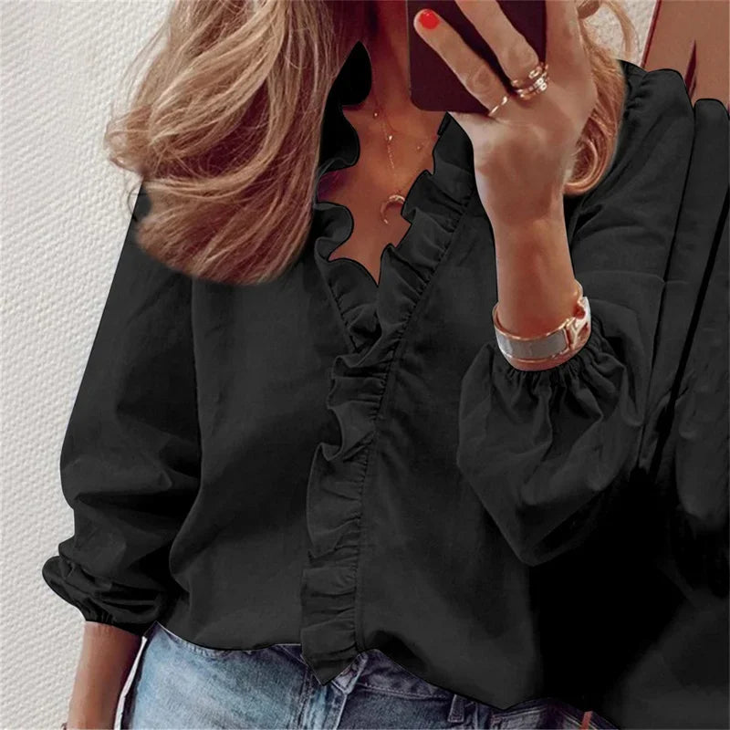 Enola™ | Playful Ruffle Feminine Blouse