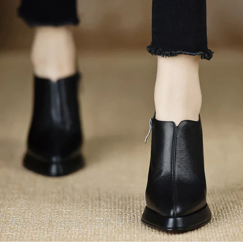 Giselle | Women's Platform Block Heel Pumps with Side Zipper