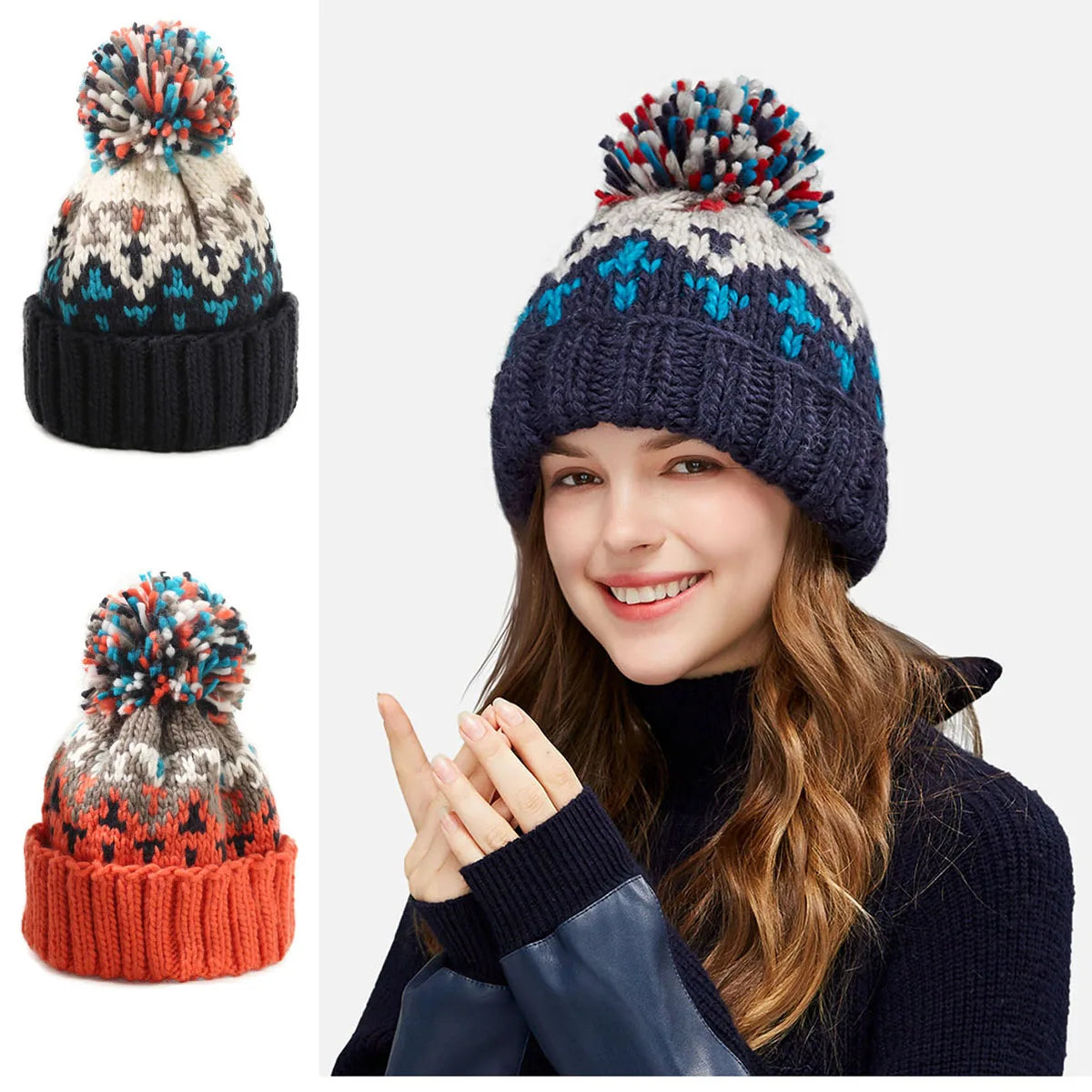 TAMARA™ | Snug Snowflake Pom Beanie