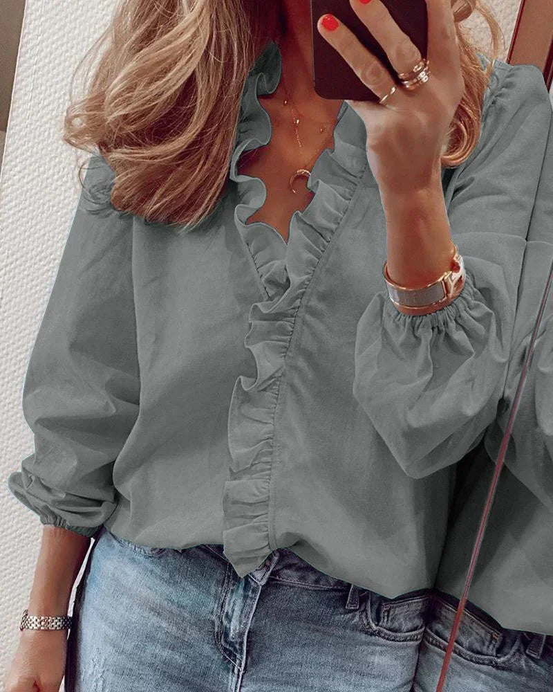 Enola™ | Playful Ruffle Feminine Blouse