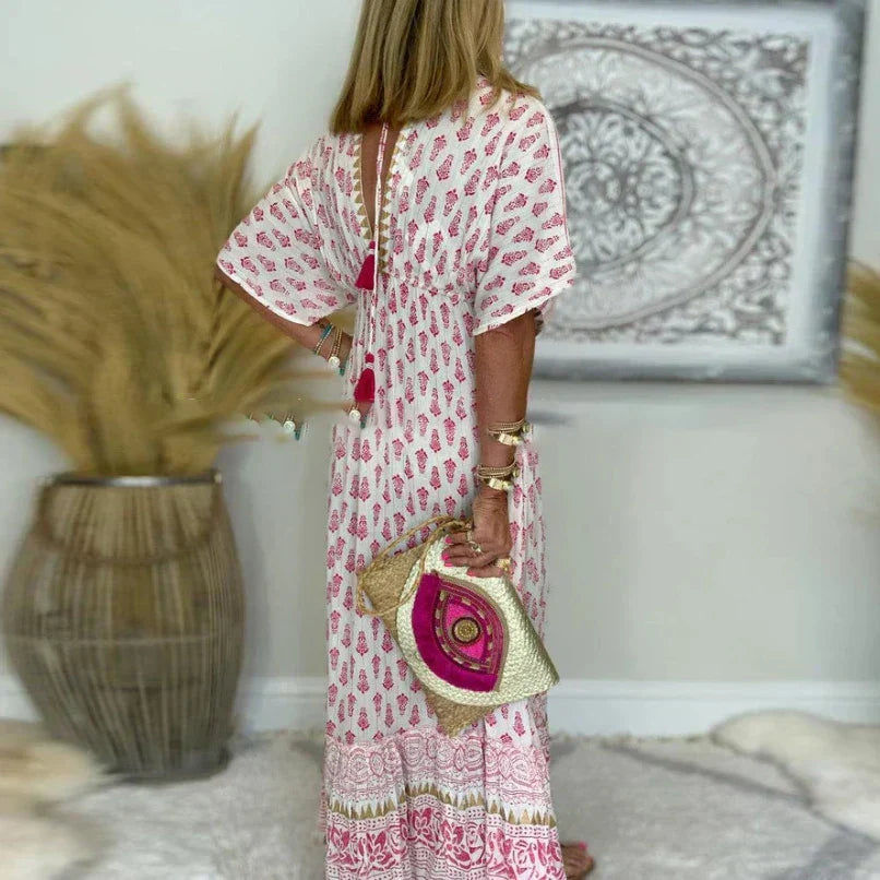Autumn™ | Bohemian-Style Maxi Dress with Unique Print
