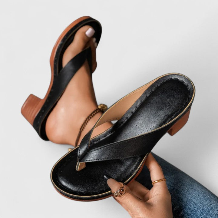 Remy | Women's Platform Sole Thong Sandals with Block Heel