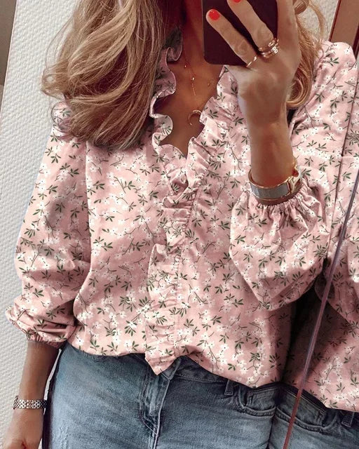 Enola™ | Playful Ruffled Feminine Blouse