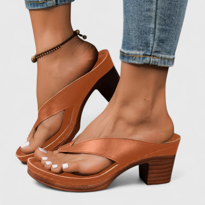 Remy | Women's Platform Sole Thong Sandals with Block Heel