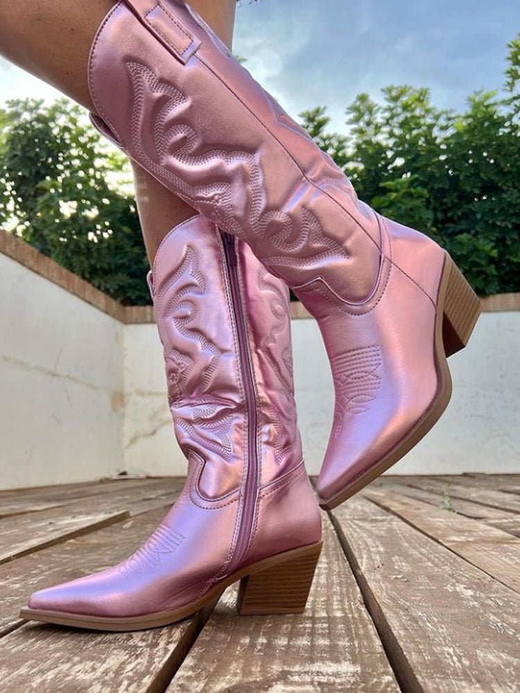 Gracie™ | Chic Metallic Western Boots