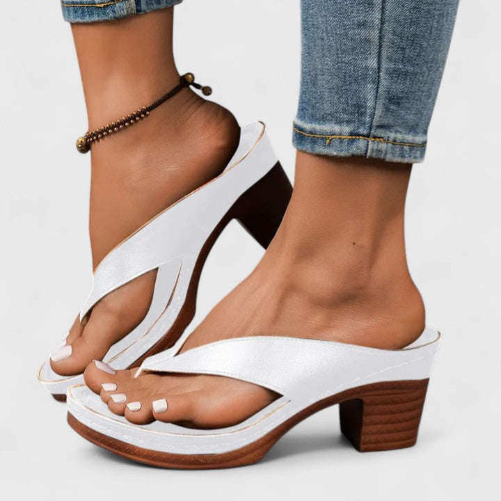 Remy | Women's Platform Sole Thong Sandals with Block Heel