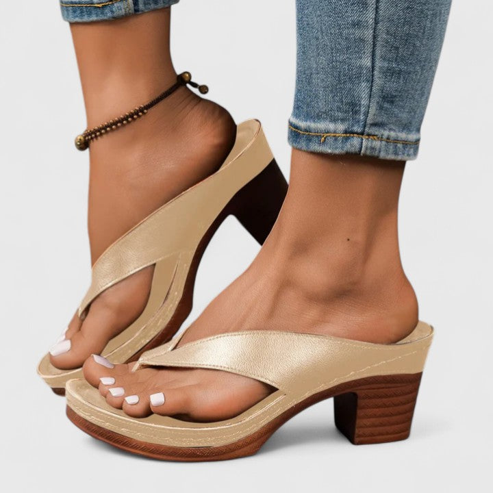 Remy | Women's Platform Sole Thong Sandals with Block Heel