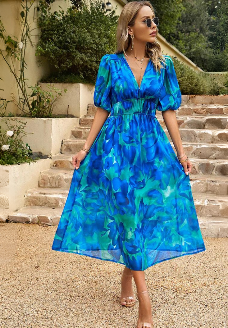 Monica™ | Chic Floral Elegance Dress
