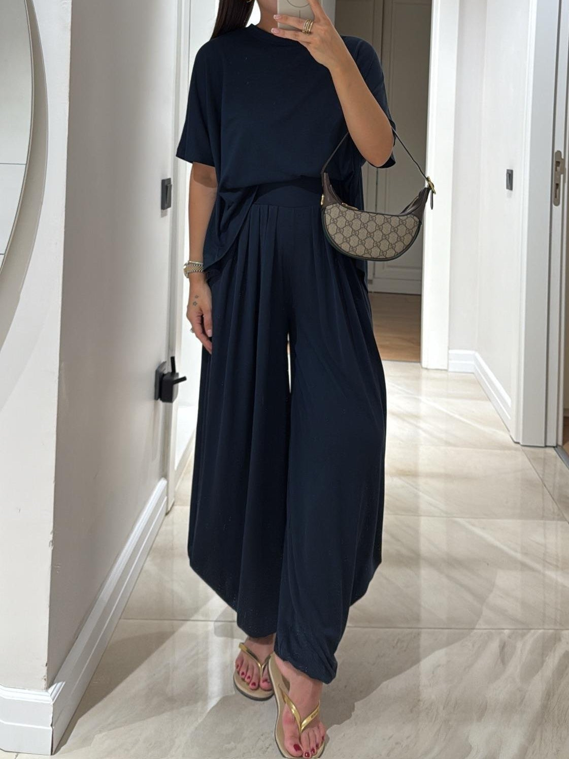 Leanne™ | Relaxed Top & Flowing Wide-Leg Pants Ensemble