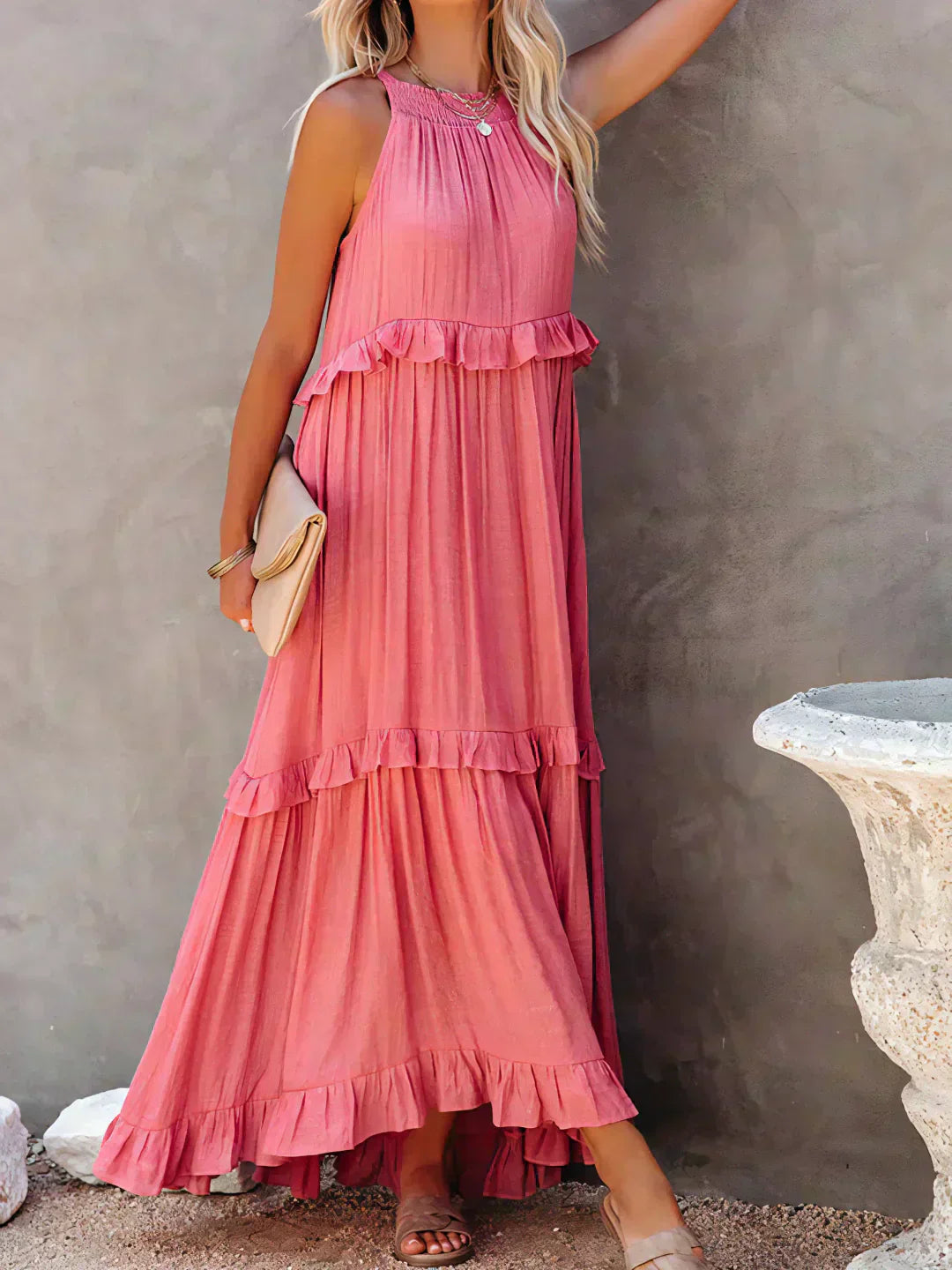 Courtney™ | Chic Sleeveless Ruffle Dress