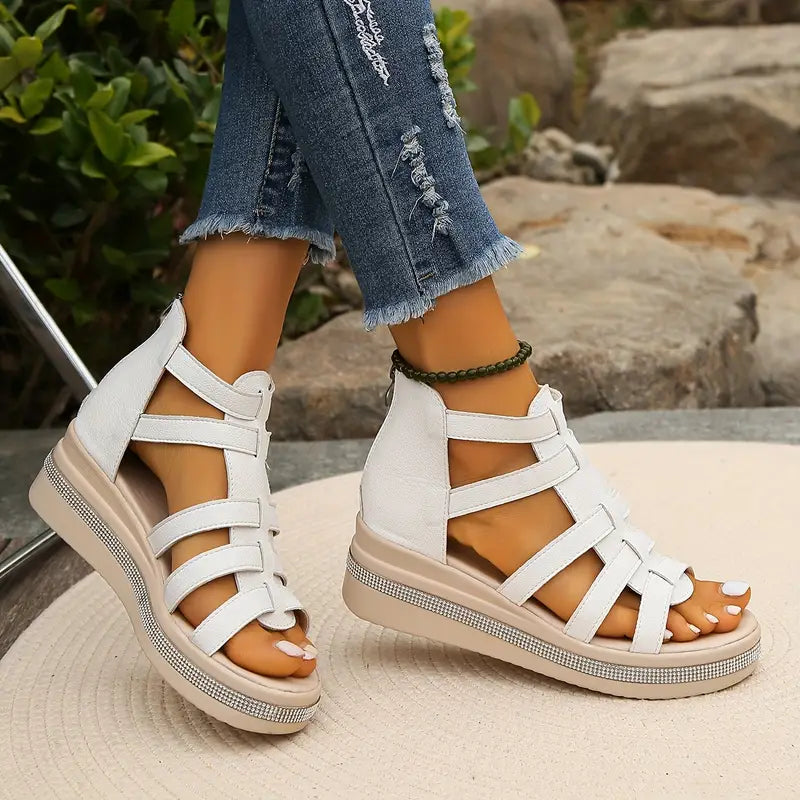 Hannah™ | Rhinestone-Embellished Comfort Sandals