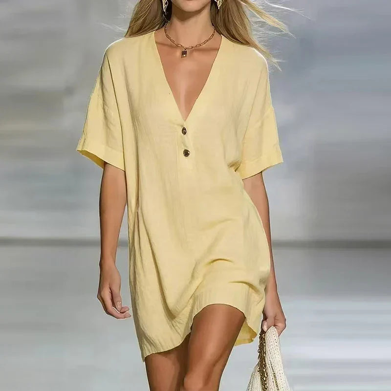 Amelia | Women's V-Neck Short Sleeve Dress