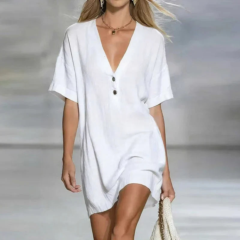 Amelia | Women's V-Neck Short Sleeve Dress