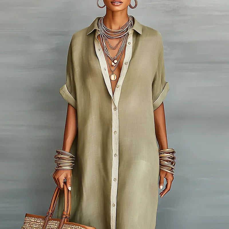 Astoria | Women's Maxi Shirt Dress with Button Front