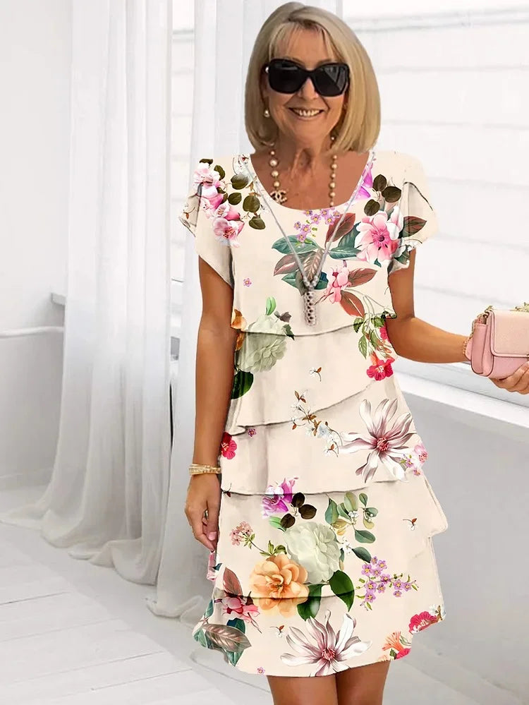 Mia™ | Floral Ruffle Pleated Dress