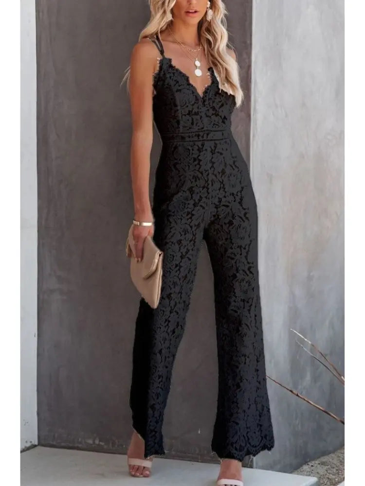 Beatrice | Women's V-Neck Wide-Leg Jumpsuit