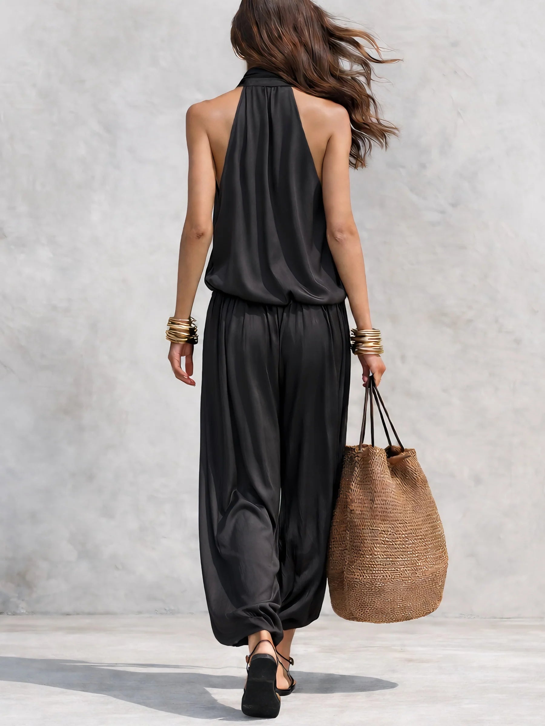 Bianca | Women's Halter Neck Cowl Two-Piece Set