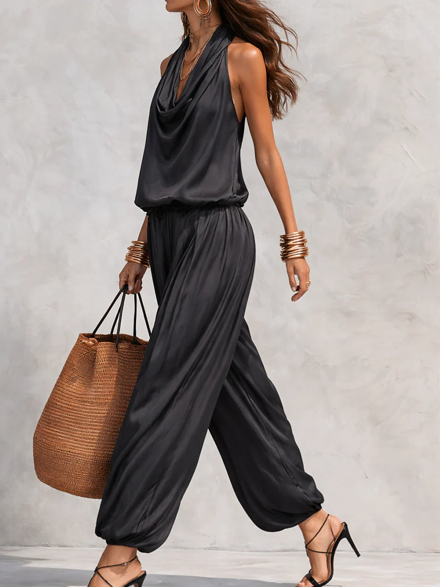 Bianca | Women's Halter Neck Cowl Two-Piece Set