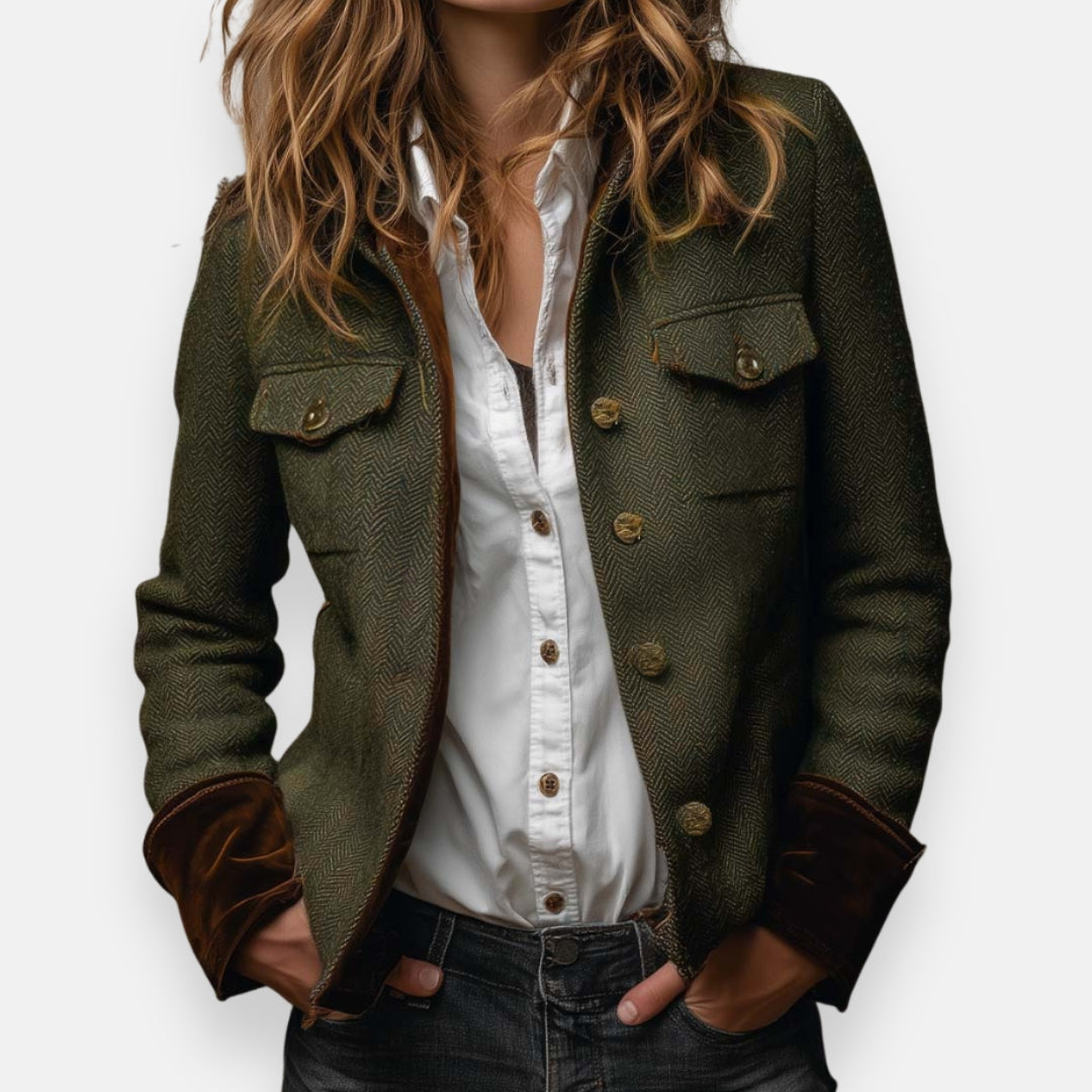 Bianca | Women's Long Sleeve Herringbone Jacket