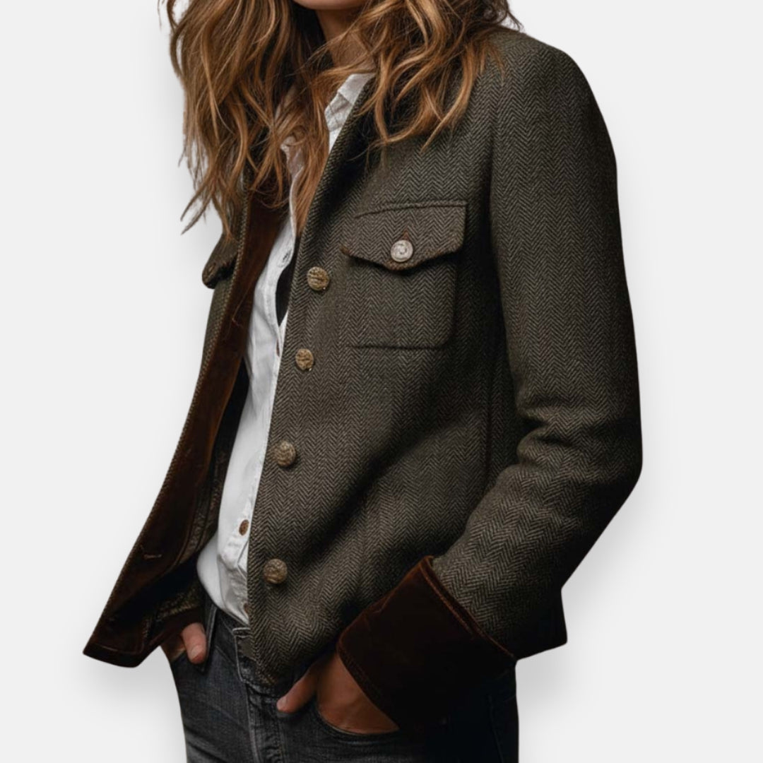 Bianca | Women's Long Sleeve Herringbone Jacket