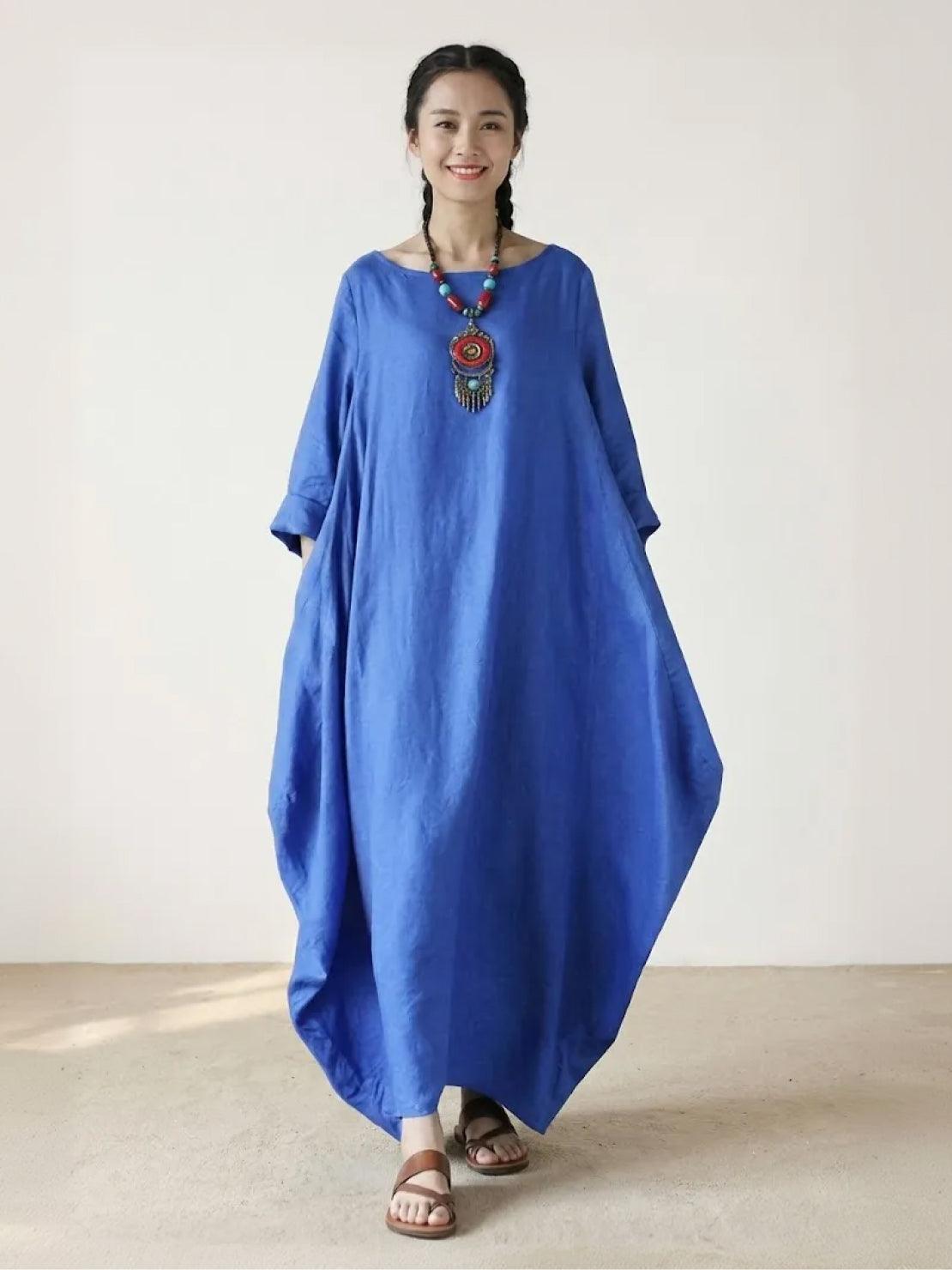 Serena | Women's Bohemian Oversized Maxi Dress with 3/4 Sleeves