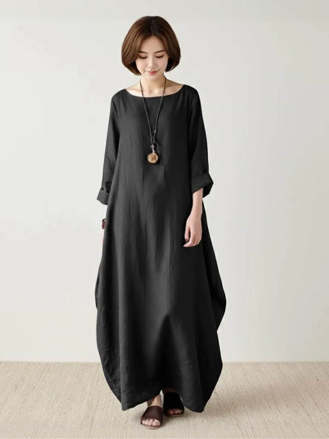 Serena | Women's Bohemian Oversized Maxi Dress with 3/4 Sleeves