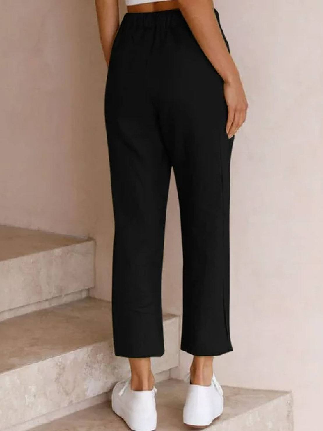 Harper | Women's Straight-Leg Casual Pants with Drawstring
