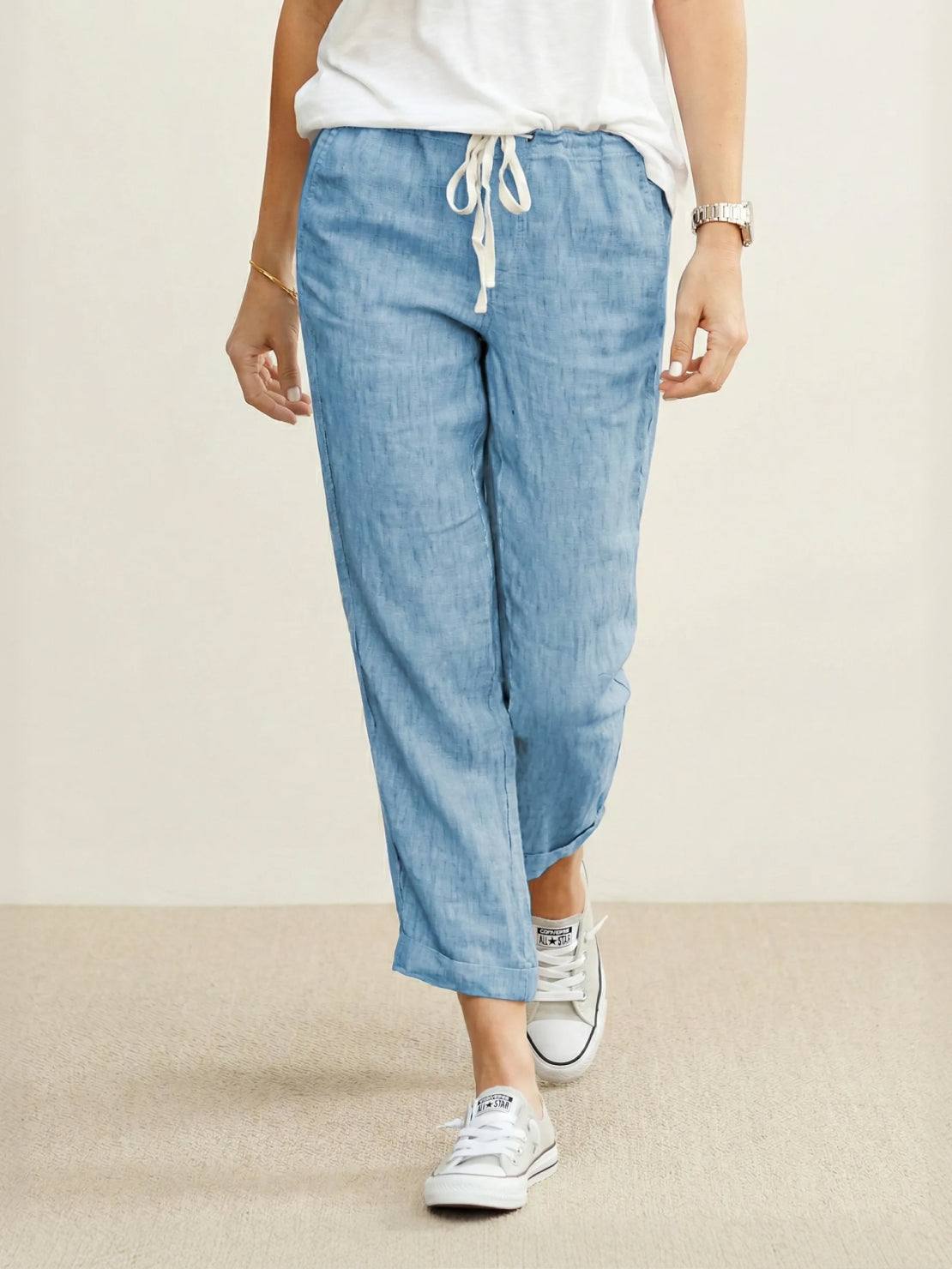 Harper | Women's Straight-Leg Casual Pants with Drawstring