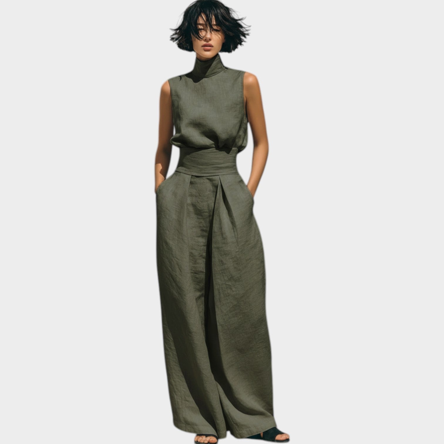 Modern High-Neck Two-Piece Set