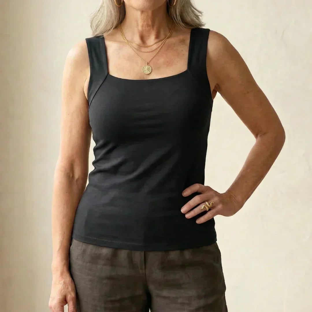 Calista | Women's Square Neck Tank Top with Built-In Bra
