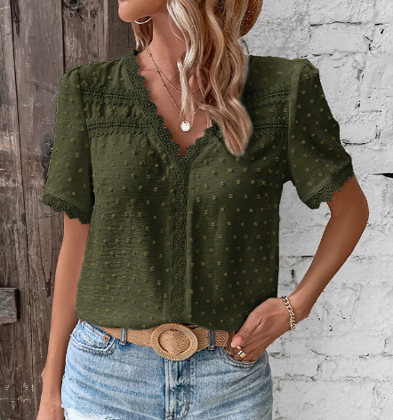Camille | Ladies' V-Neck Lace Top