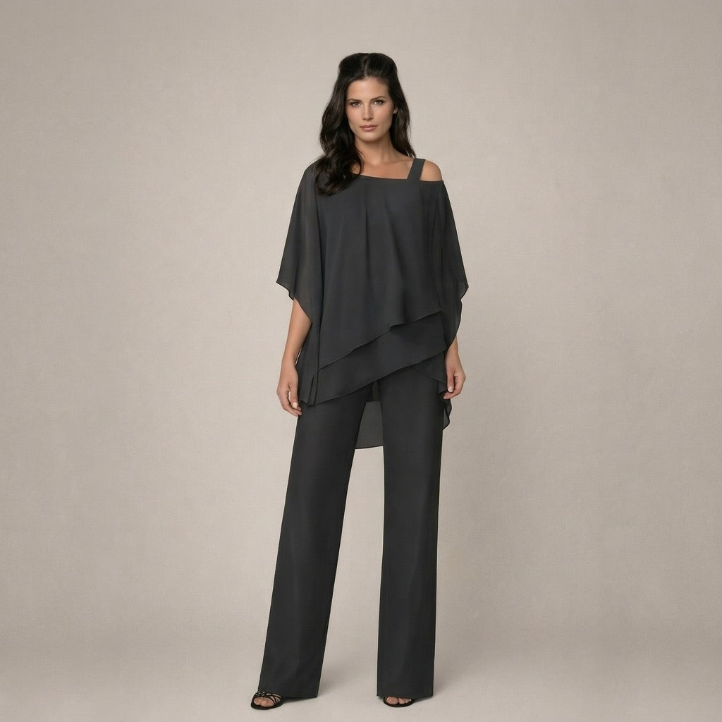 Celeste | Women's Off-Shoulder Top and Wide-Leg Pants Ensemble