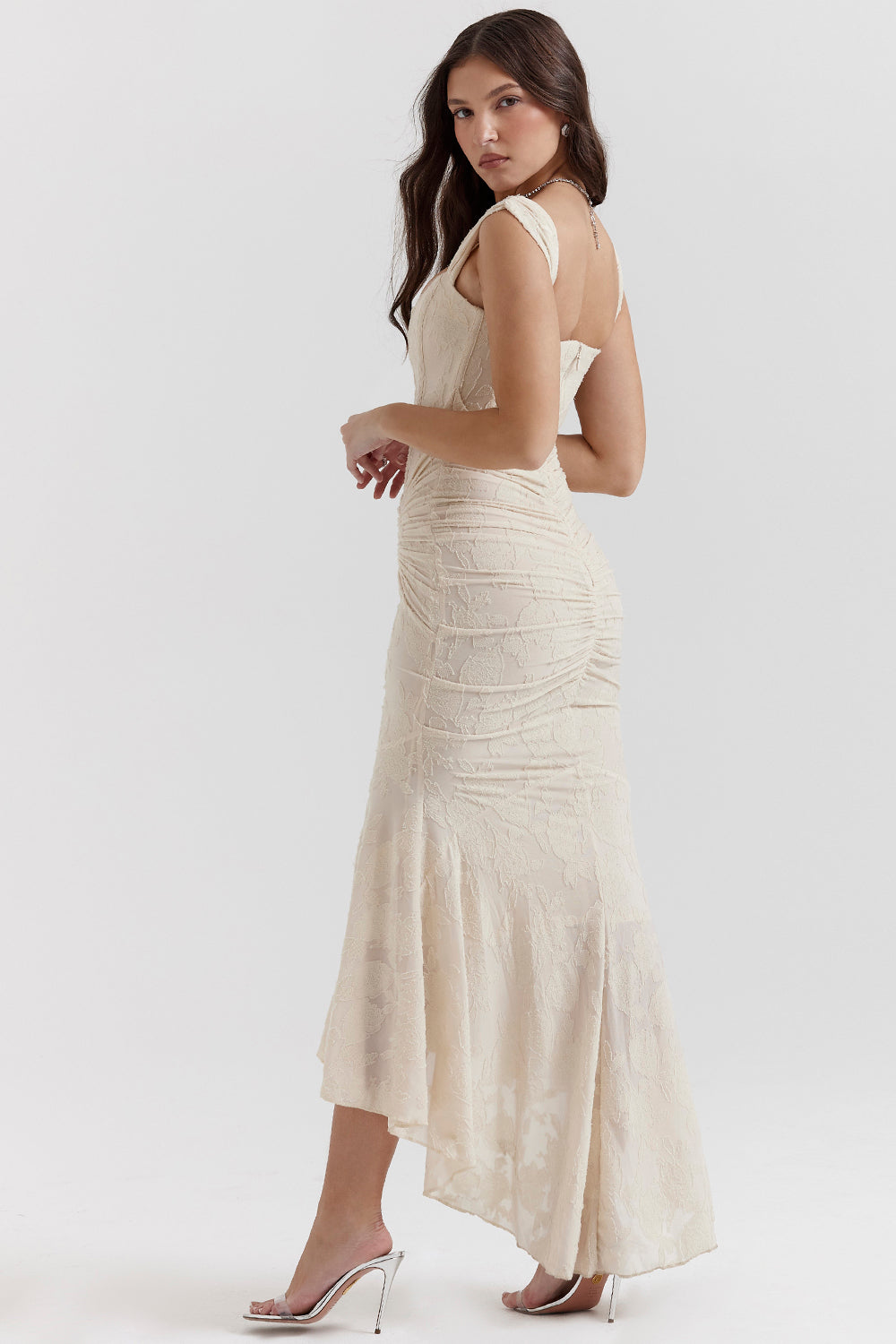 Charlotte | Women's Lace Ruched Bodycon Dress for Wedding Guests - Evening Wear