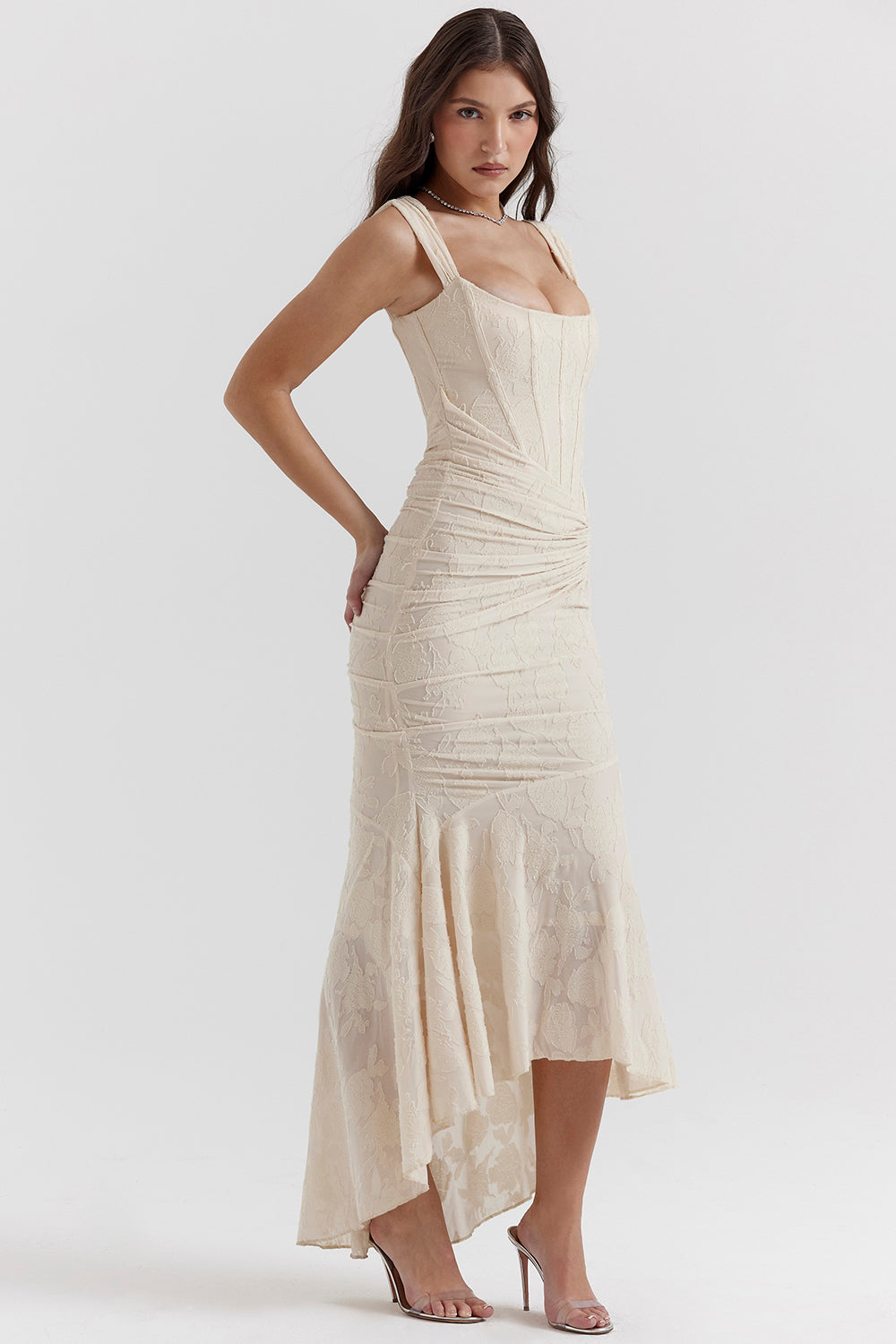 Charlotte | Women's Lace Ruched Bodycon Dress for Wedding Guests - Evening Wear