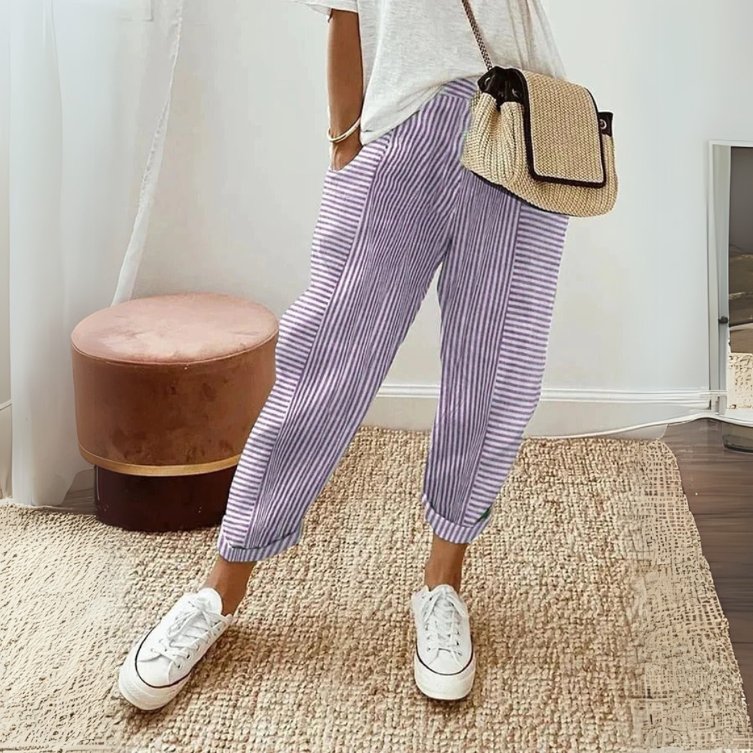 Clementina | Women's Striped Wide-Leg Trousers