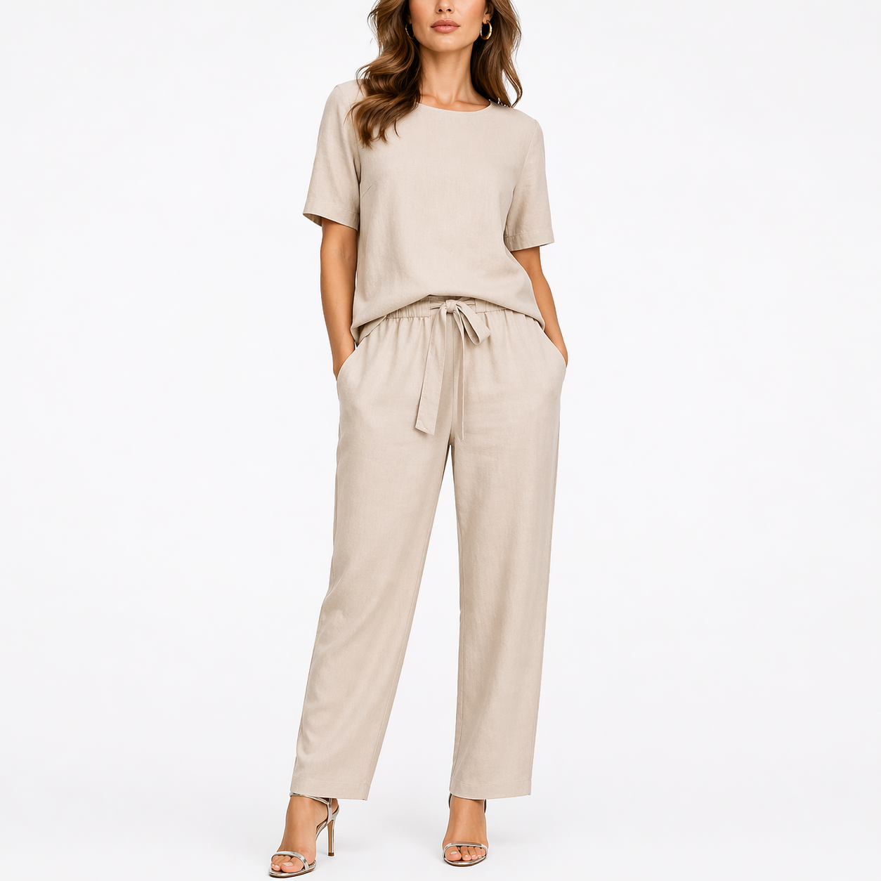 Cordelia Women's Short Sleeve Two-Piece Lounge Set - Wait