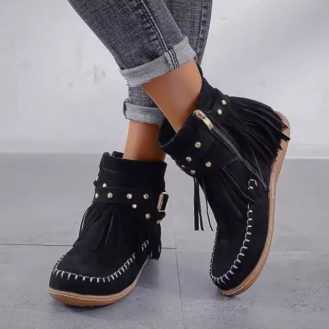 Cynthia | Women's Fringe Ankle Boots