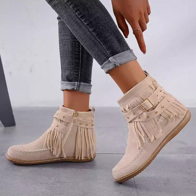 Cynthia | Women's Fringe Ankle Boots