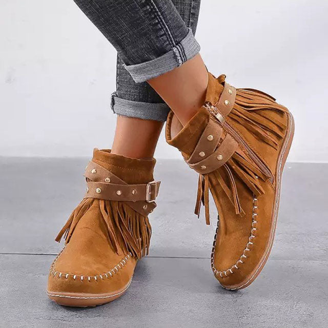 Cynthia | Women's Fringe Ankle Boots