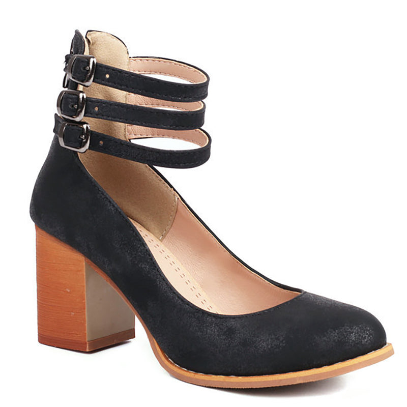 Casilda™ | Sleek Ankle Strap Sandals with Chunky Heel
