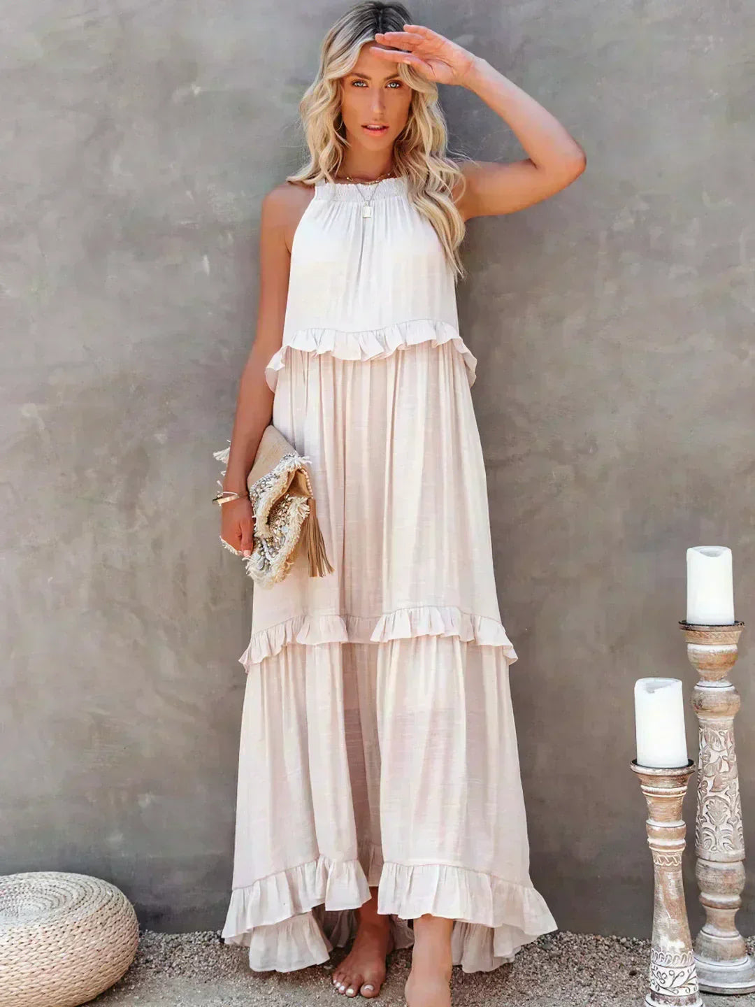 Courtney™ | Chic Sleeveless Ruffle Dress