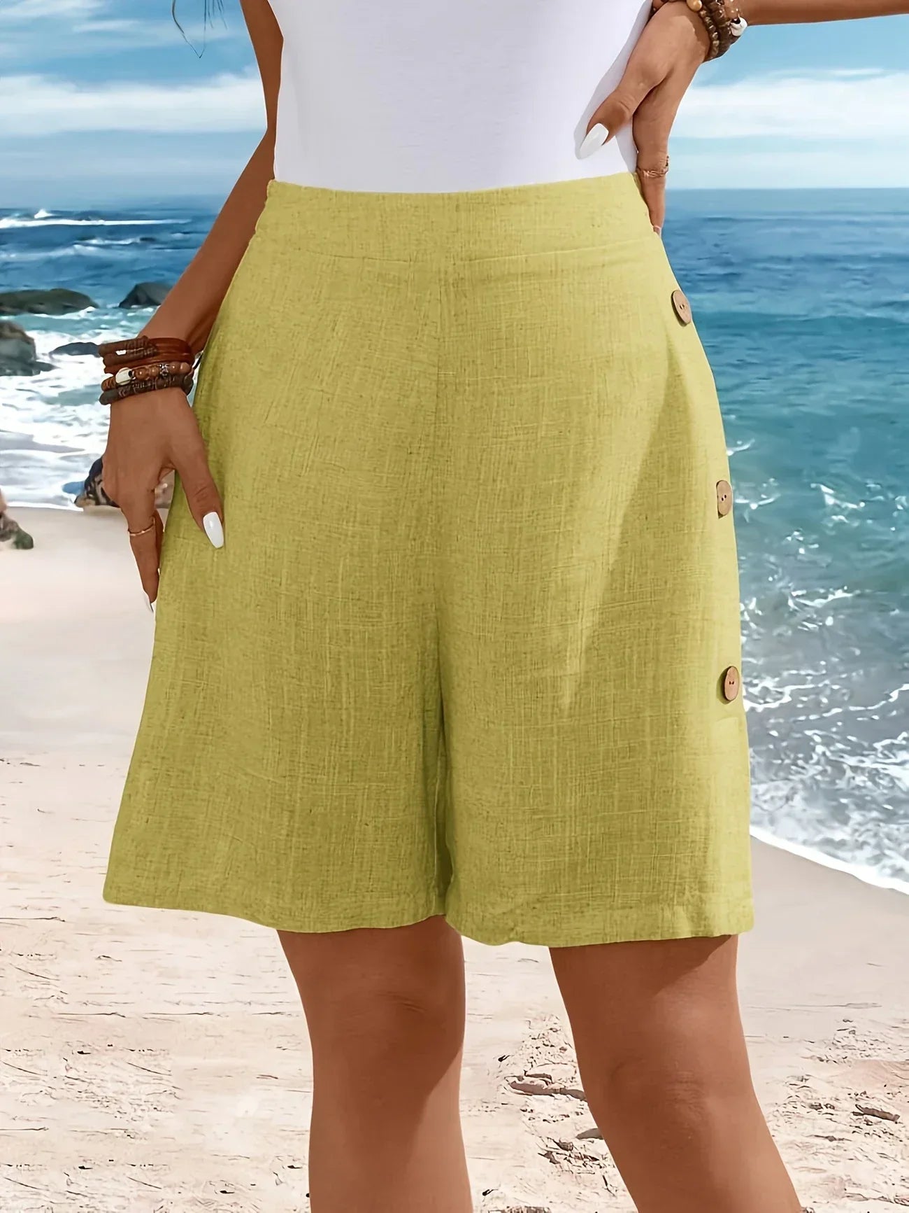 Whitney™ | Button-Detail Comfortable Shorts