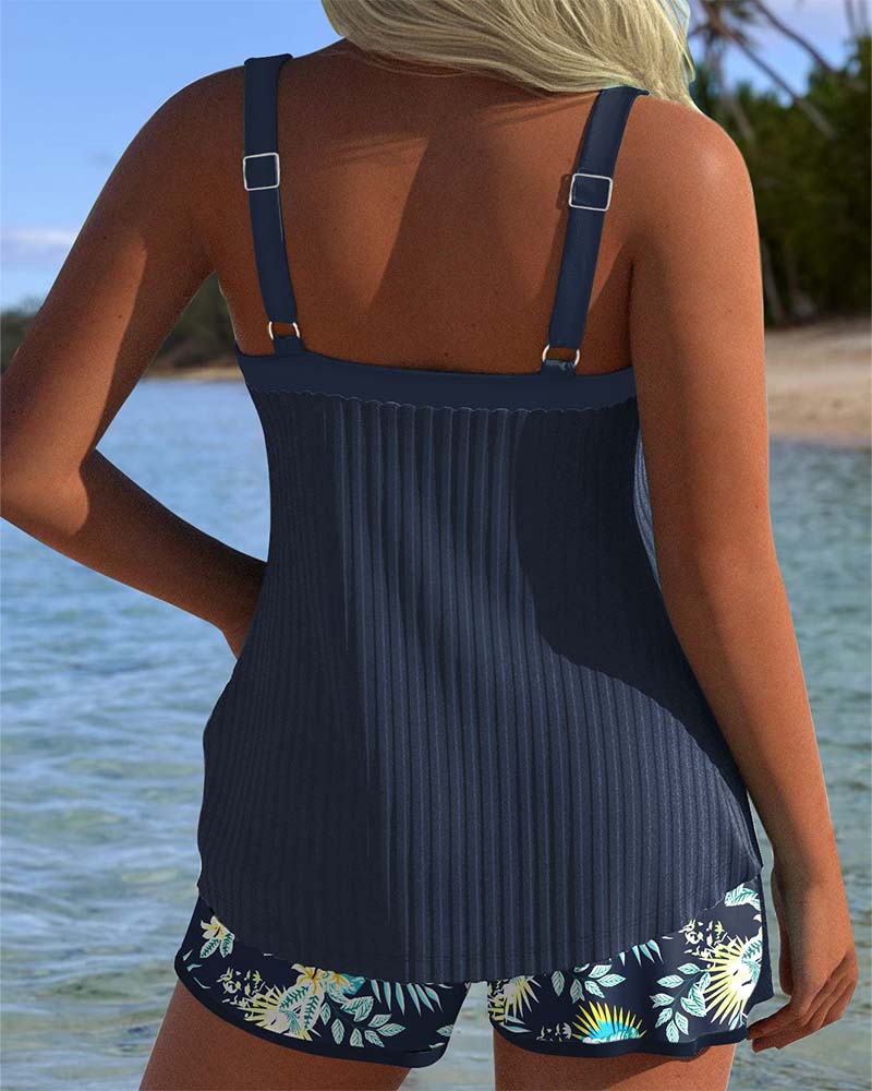 Cassandra | Women's Striped Tankini with Tummy Control