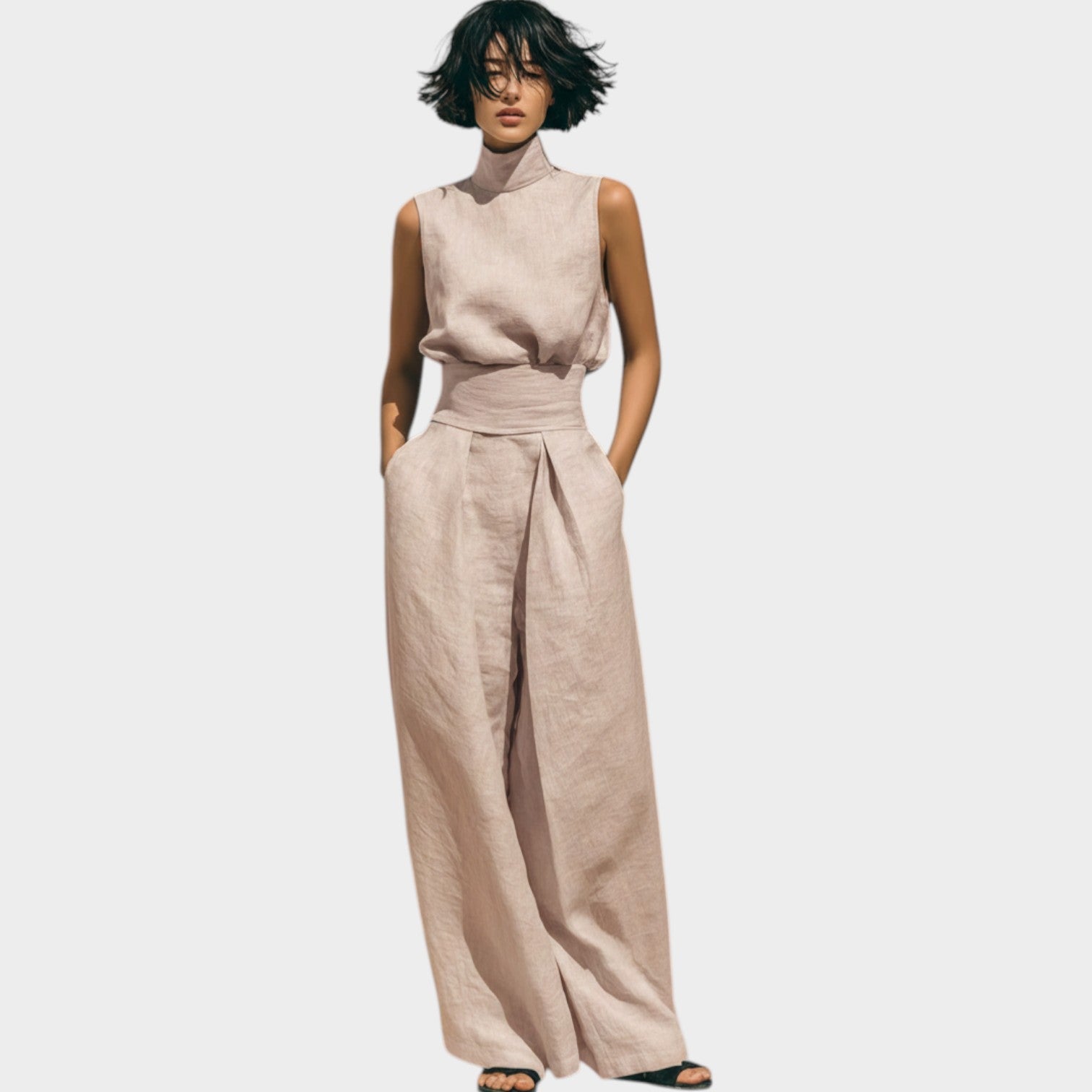 Modern High-Neck Two-Piece Set