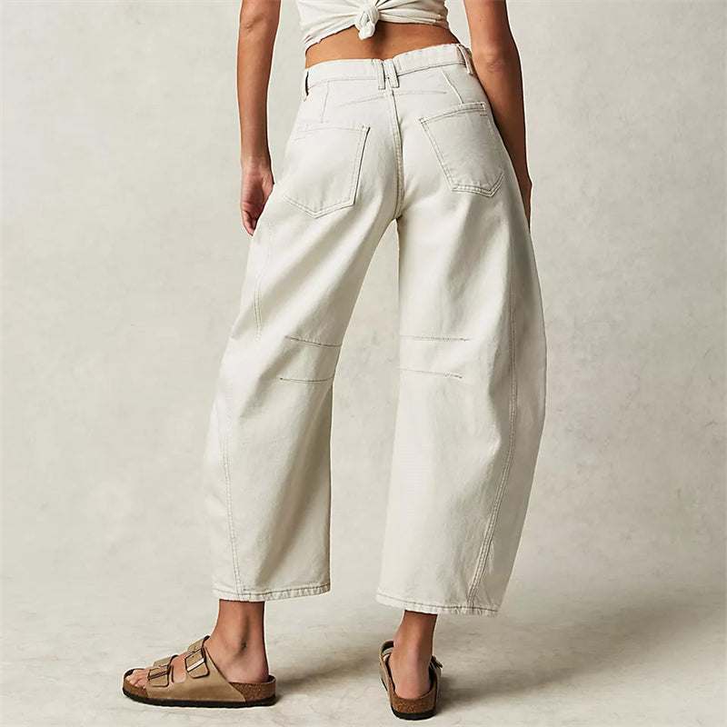 Women's Relaxed Fit High Waist Barrel Leg Jeans