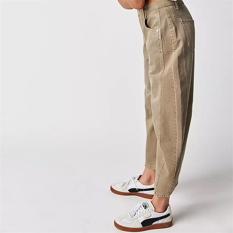 Women's Relaxed Fit High Waist Barrel Leg Jeans