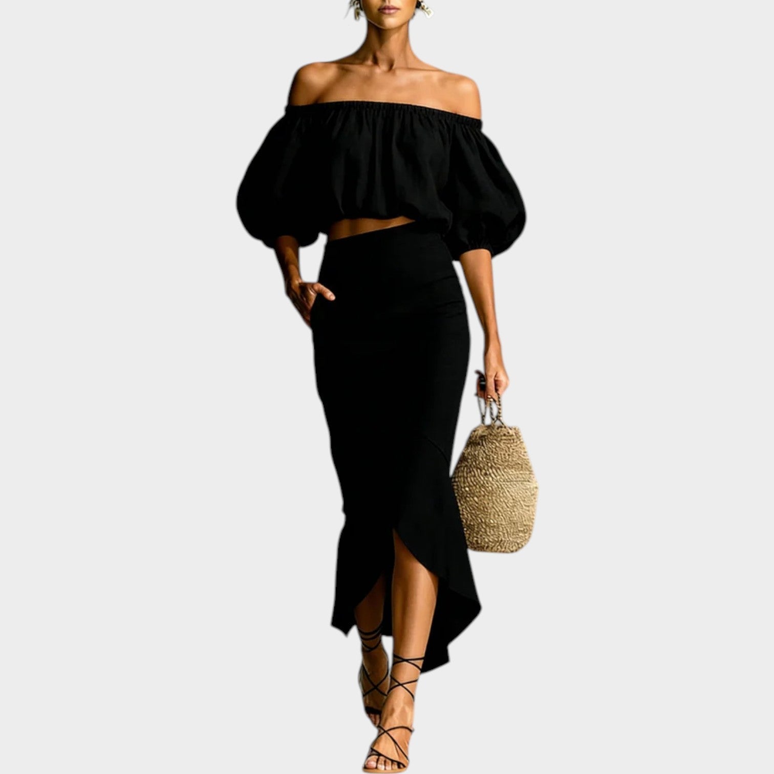 Chic Off-Shoulder Two-Piece Set