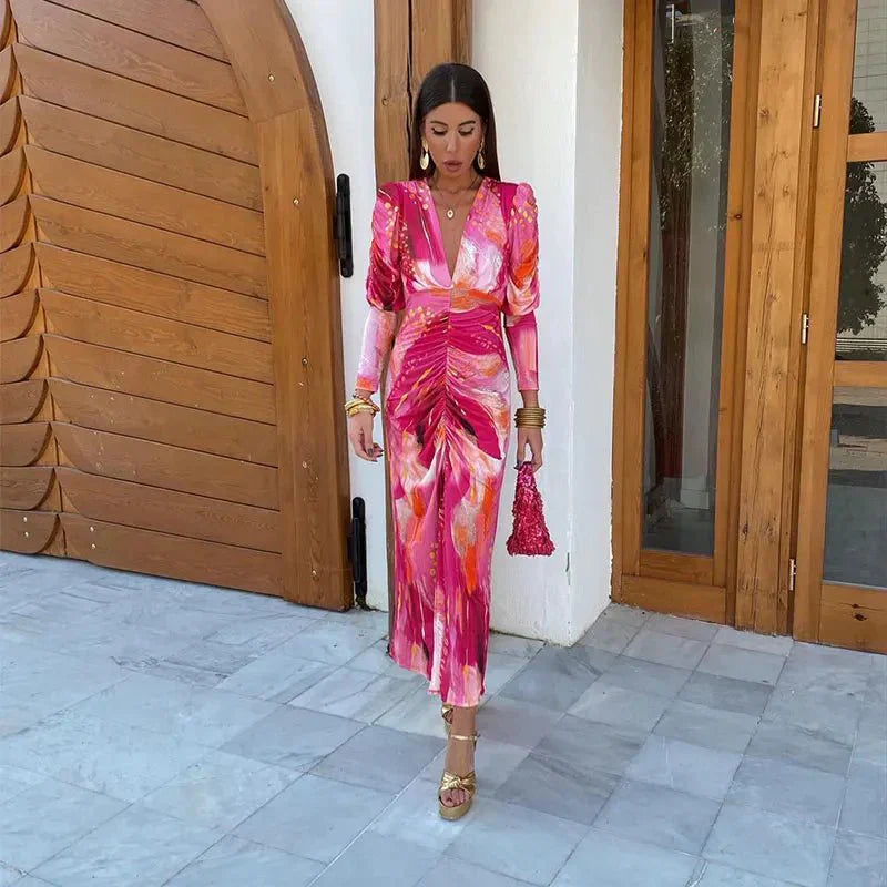 Anastasia | Women's Maxi Wrap Dress for Wedding Guests - Evening Elegance