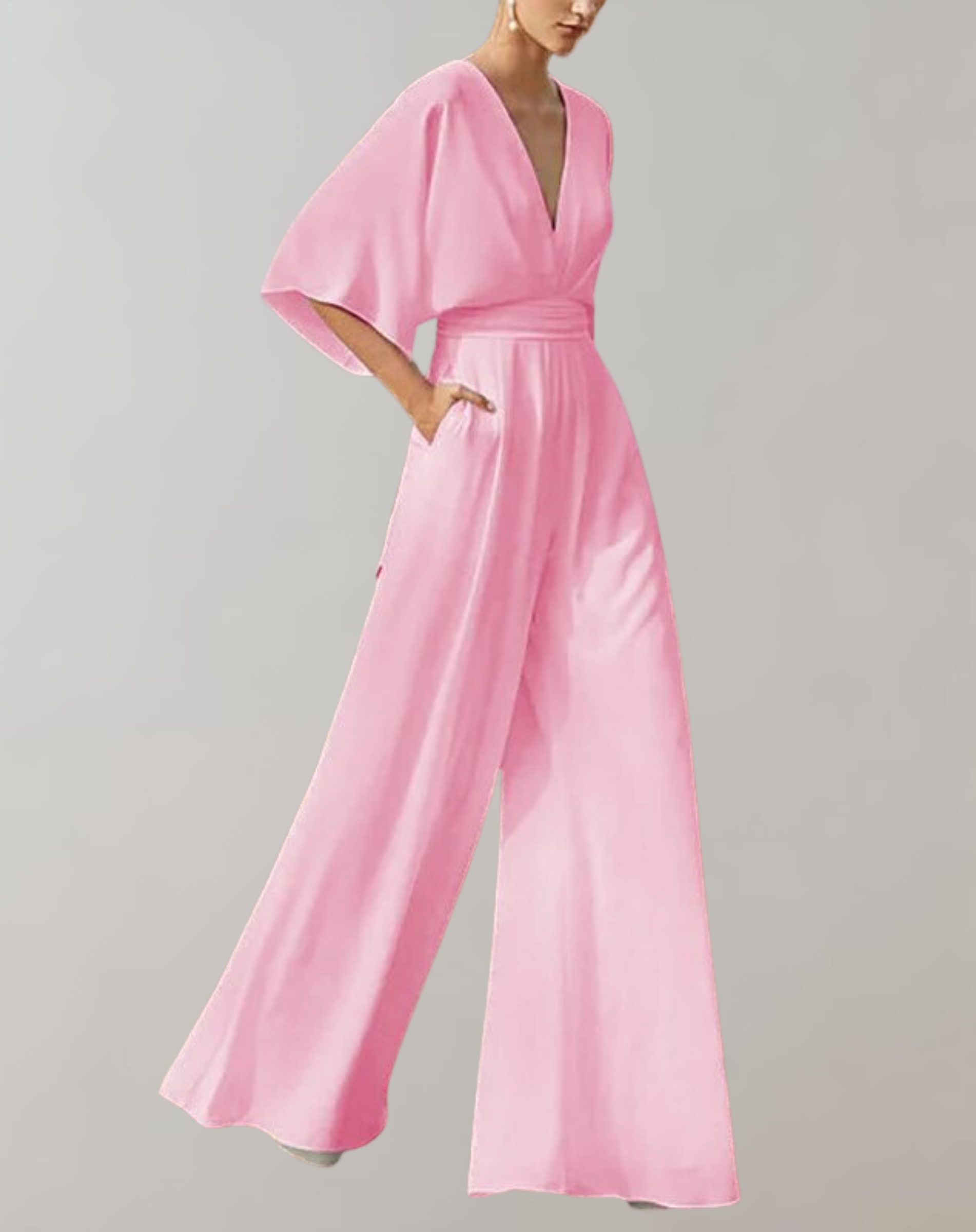 Esmeralda | Women's V-Neck Wide-Leg Jumpsuit