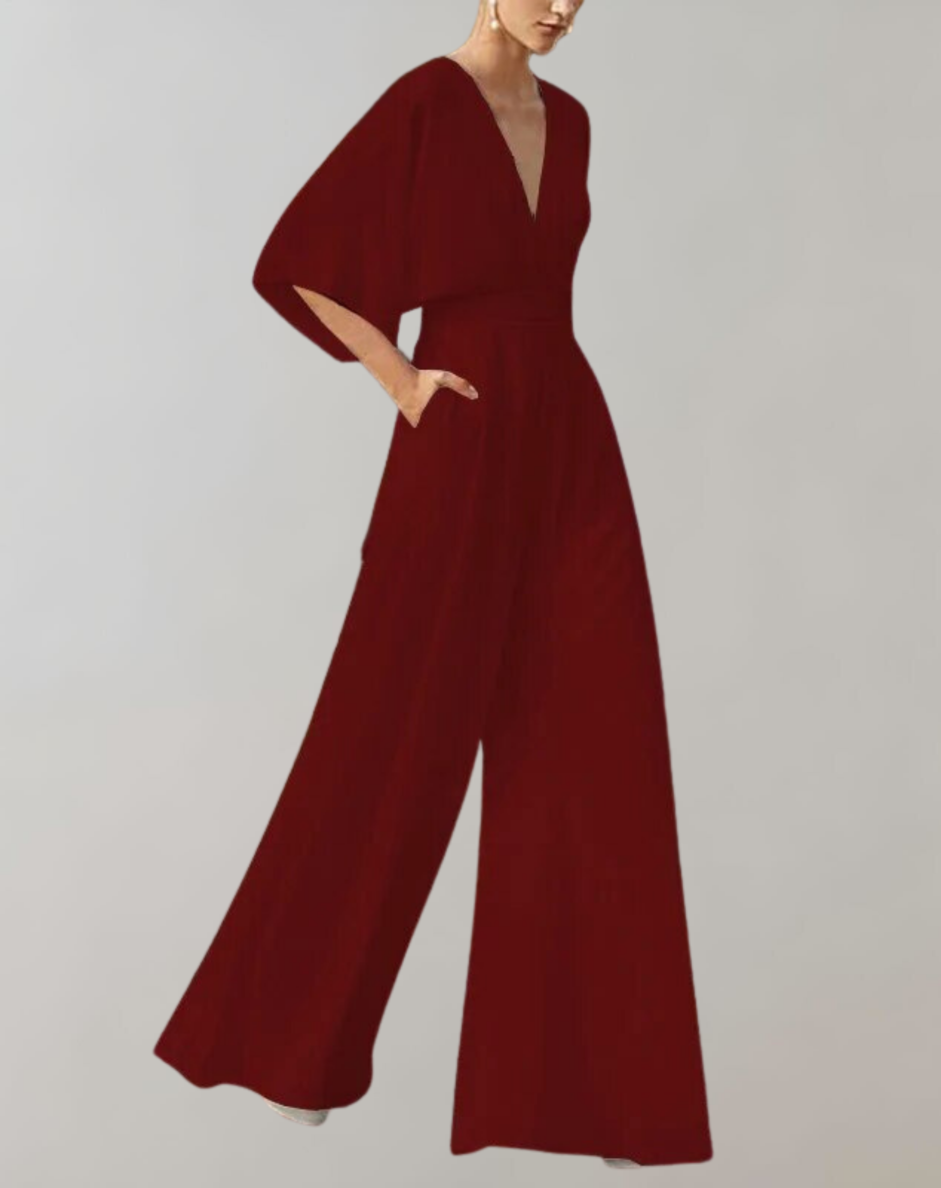 Esmeralda | Women's V-Neck Wide-Leg Jumpsuit